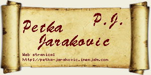 Petka Jaraković vizit kartica